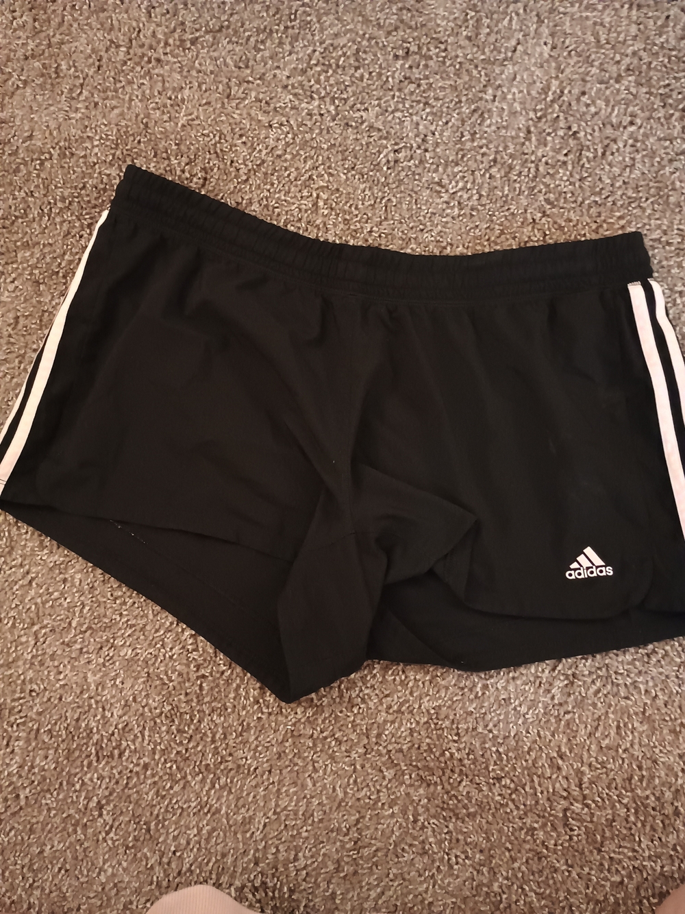 adidas Black Shorts with Pink Side Stripes